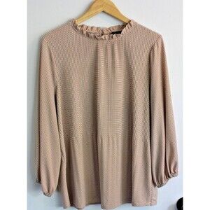 Adrianna Papell Pink blush Hearts 3/4 Sleeve Blouse Size XL